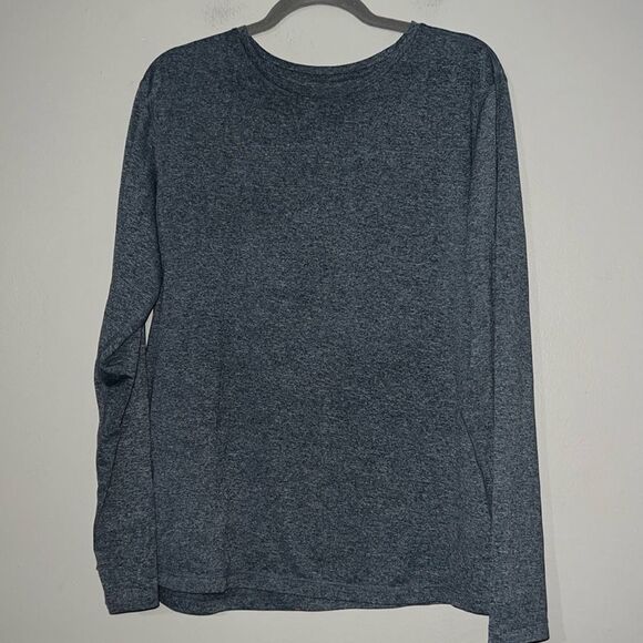 ATHLETIC WORKS Navy Core Long Sleeve Crew Neck Jersey Tee Shirt - Picture 1 of 5